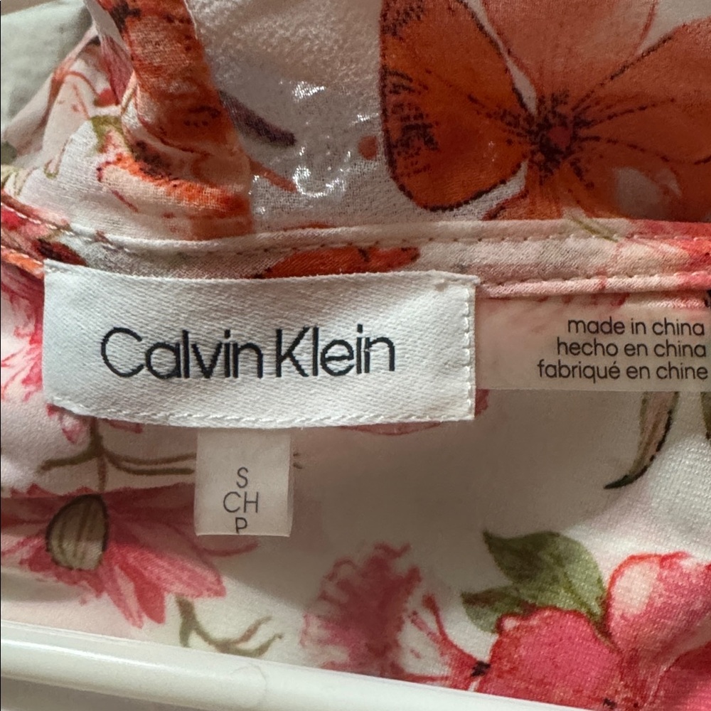 Calvin Klein Pink and Coral Floral SundressM7 - Picture 5 of 6